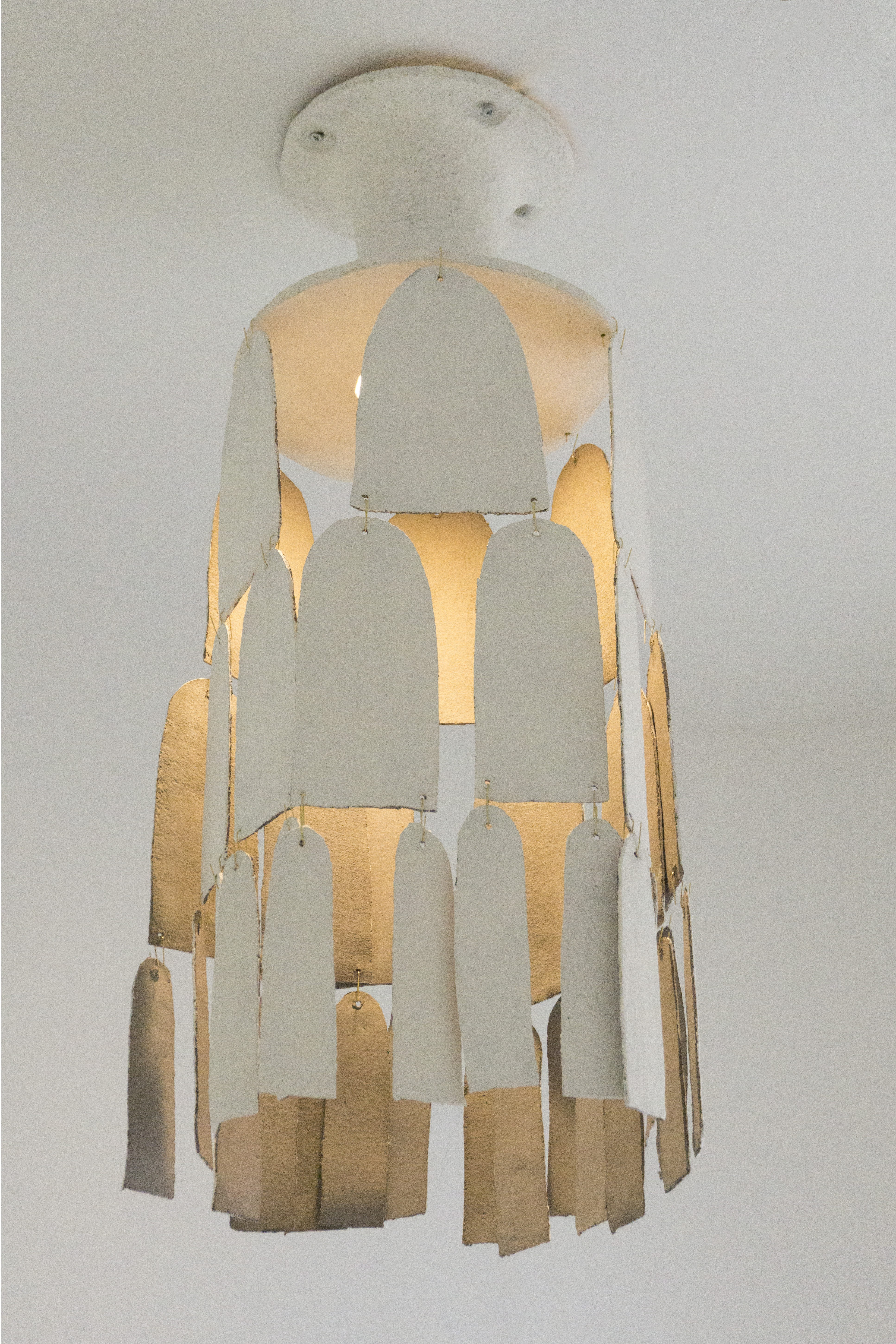 White stoneware chandelier JR